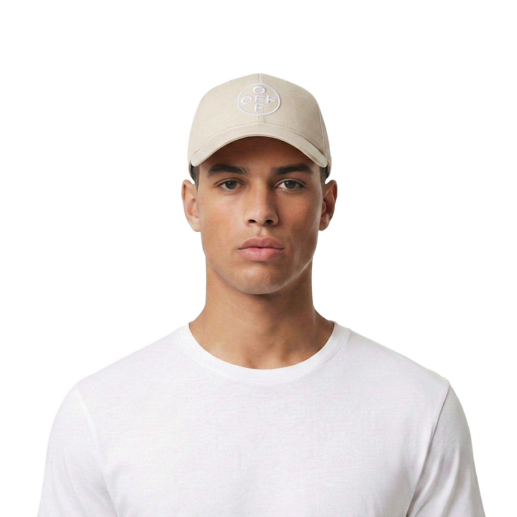 L/AB c/o Off-White Off Embroidered Curved Brim Twill Hat - Cream - CREAM